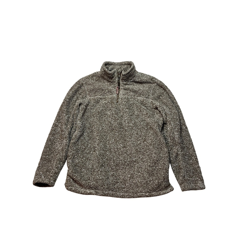 Alpine Sherpa Fleece Pullover Mens Medium Putty 12651 Quarter Zip Fuzzy Jacket